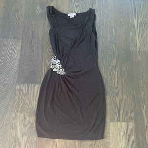 Black embellished rhinestone sparkle stretchy holiday dress Xsmall size 0 or 00